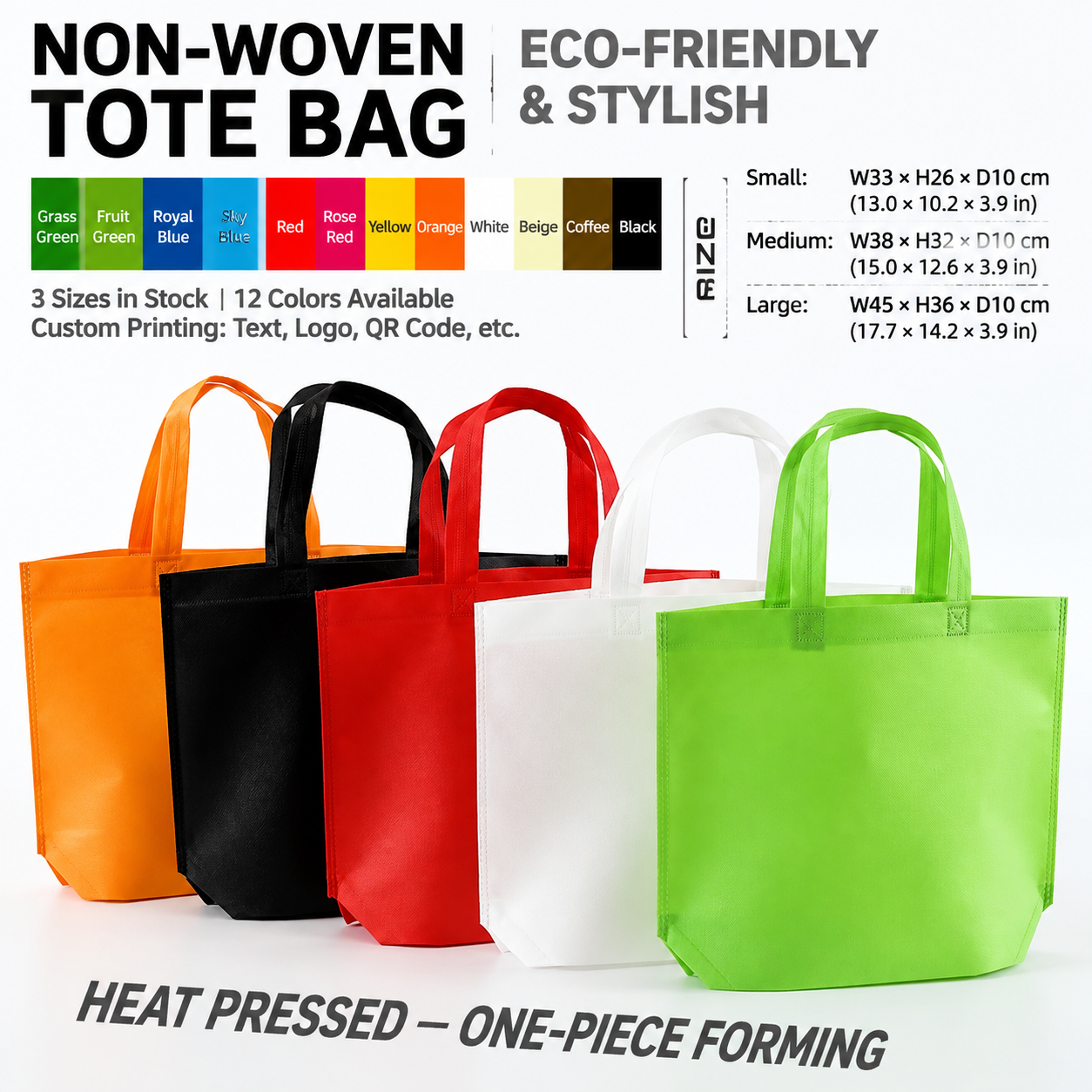 Non Woven Tote Bag with Bottom Gusset