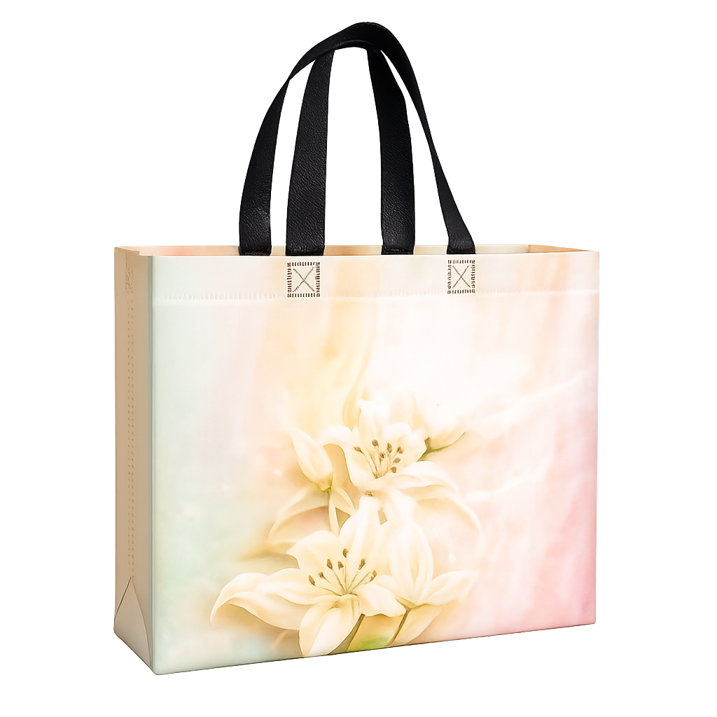 Custom Printed Laminated Non Woven Tote Bag with Handle